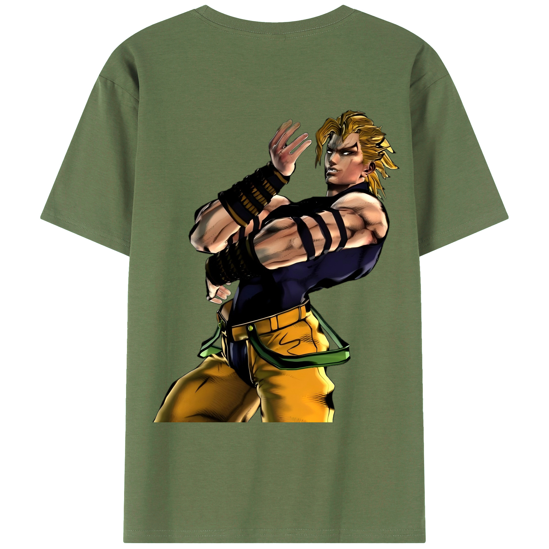 （画像用） ジョジョの奇妙な冒険 ディオ?ブランドー JoJo's Bizarre Adventure Dio Brando 綿100％ メンズ半袖Tシャツ（バックプリント） 通気性